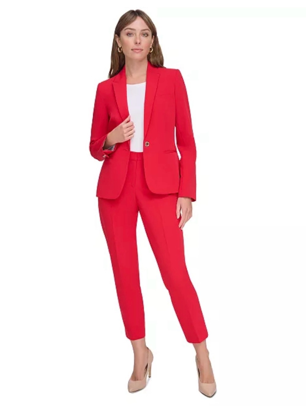 Tommy Hilfiger Red Two-Piece Suit Set – Blazer Size 8 / Pants Size 6